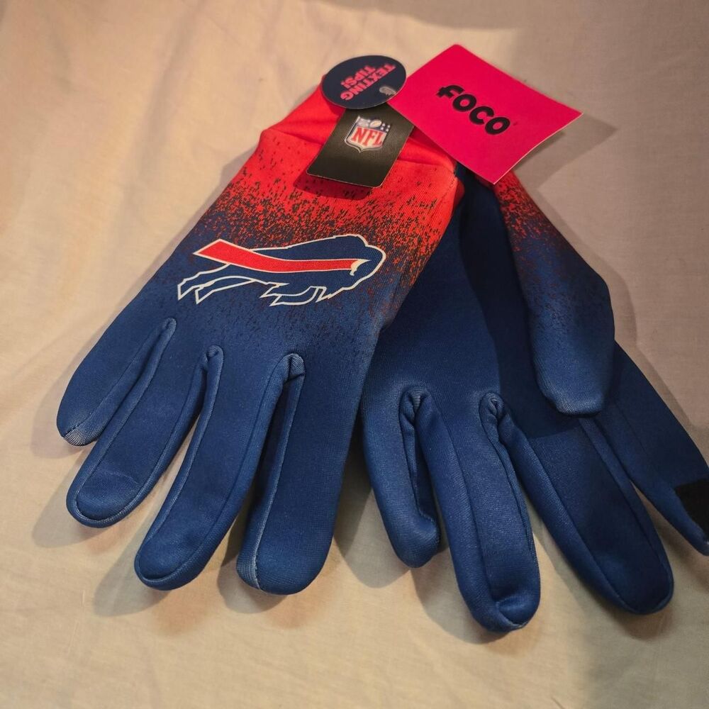 Nfl Men's Blue and Red Gloves